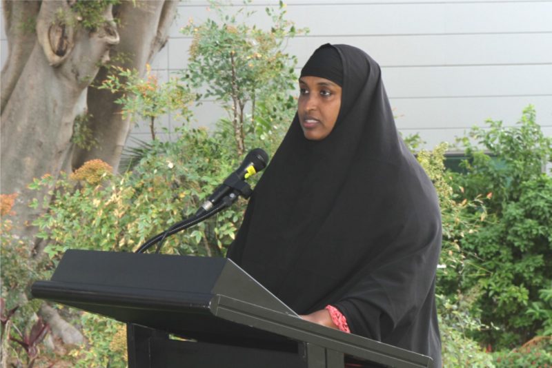 Farhia Haji, who spoke at the event